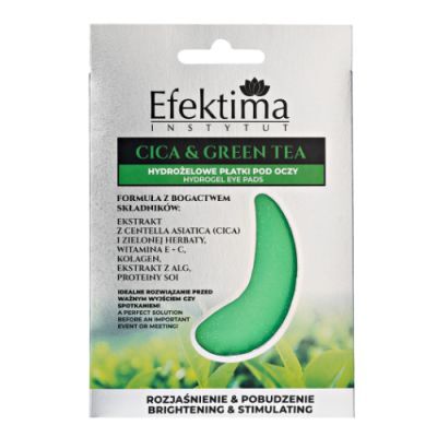 EFEKTIMA Hydrożelowe płatki pod oczy Cica & Green Tea, 2 szt.