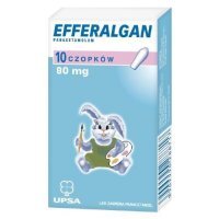 Efferalgan - 10 czopków 80mg  KRÓTKA DATA 31.12.2025