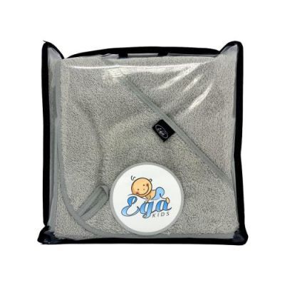 EGA KIDS Okrycie kąpielowe z kapturkiem 75/75 szary