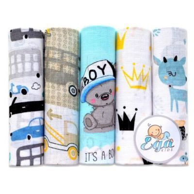 EGA KIDS Pieluchy tetrowe 70x80cm zestaw nr 3, 5 szt.