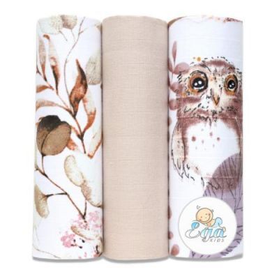 EGA KIDS Pieluszki muślinowe 60x80cm zestaw nr 38 (6964), 3szt.