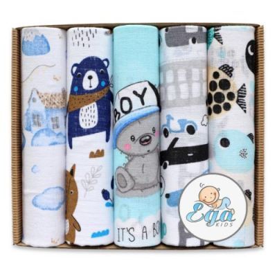 EGA KIDS Pieluszki tetrowe 70x80cm zestaw nr 3 (2102), 5szt.