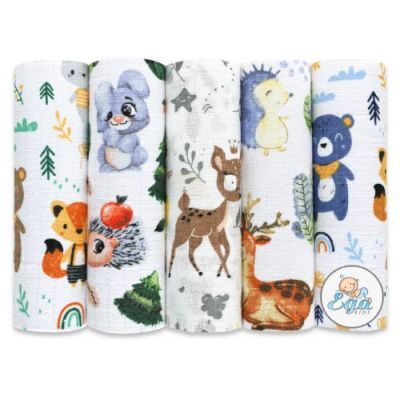 EGA KIDS Pieluszki tetrowe 70x80cm zestaw nr 7 (7107), 5szt.