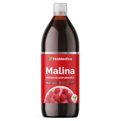 EKAMEDICA MALINA Sok z owoców malin 100% 1 L