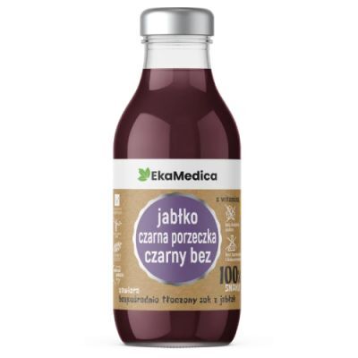 EKAMEDICA Sok 100% Jabłko Czarna Porzeczka Czarny Bez 300 ml