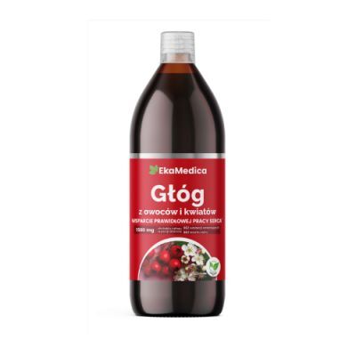 EkaMedica Sok Głóg z owoców i kwiatów, 1000 ml