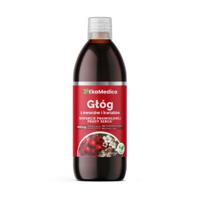 EkaMedica Sok Głóg z owoców i kwiatów, 500 ml