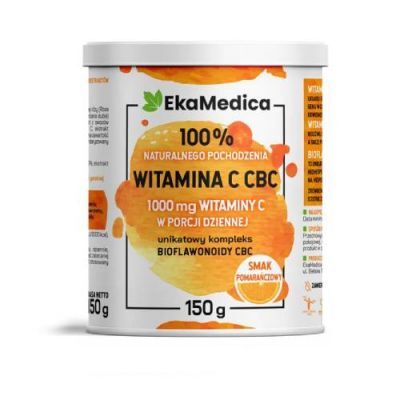 EkaMedica Witamina C CBC smak pomarańczowy w proszku, 150 g