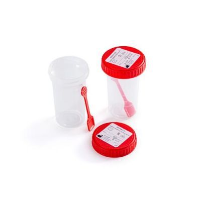 EL-COMP Pojemnik na kał/mocz z łopatką, niejałowy, 60ml