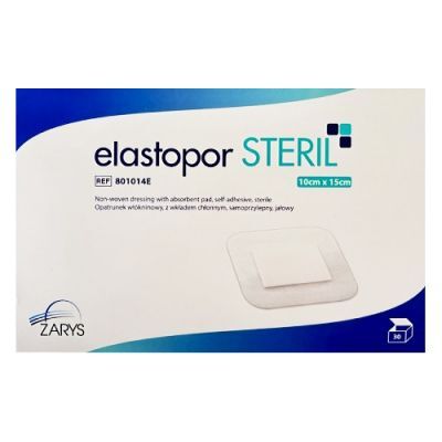 ELASTOPOR STERIL Opatrunek jałowy włókninowy samoprzylepny z wkładem chłonnym 10x15cm, 30 szt.