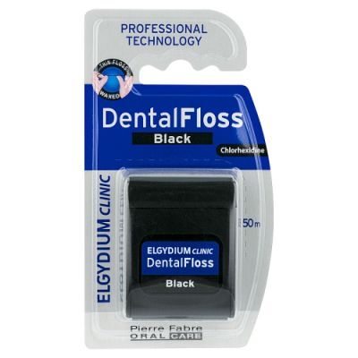 ELGYDIUM CLINIC DENTAL FLOSS BLACK czarna nić dentystyczna 50 m