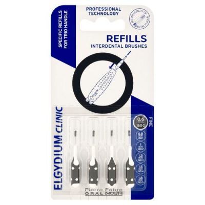 Elgydium Clinic Refills Wkłady do szczoteczki międzyzębowej 0,6 mm, 4 szt.