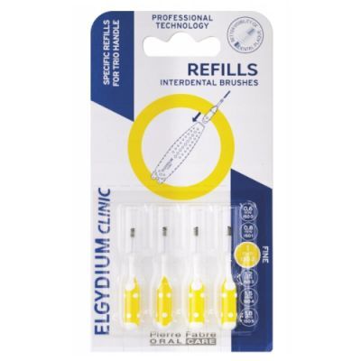Elgydium Clinic Refills Wkłady wymienne do szczoteczek międzyzębowych żółte, 4 szt.