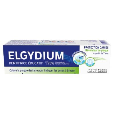 ELGYDIUM Edukacyjna pasta do zębów dla dzieci barwiąca płytkę nazębną, 50 ml