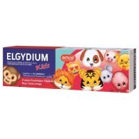 ELGYDIUM Kids Emoji Pasta do zębów dla dzieci 3-6 lat w żelu Orzeźwiająca truskawka, 50 ml