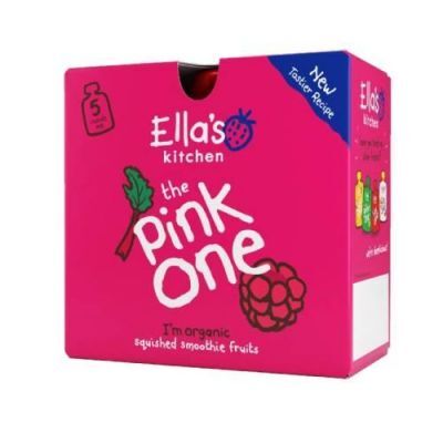 Ella's Kitchen BIO PINK ONE smoothie owocowe z rabarbarem, 5x 90 g KRÓTKA DATA 31.10.2026