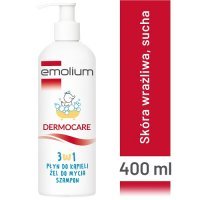 EMOLIUM DERMOCARE 3 w 1  Płyn do kąpieli, żel do mycia i szampon 400 ml