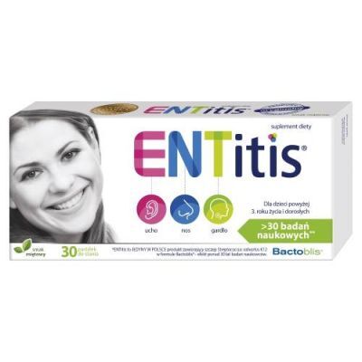 ENTITIS 30 pastylek do ssania o smaku miętowym