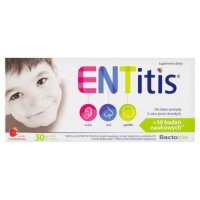 ENTITIS 30 pastylek do ssania o smaku truskawkowym