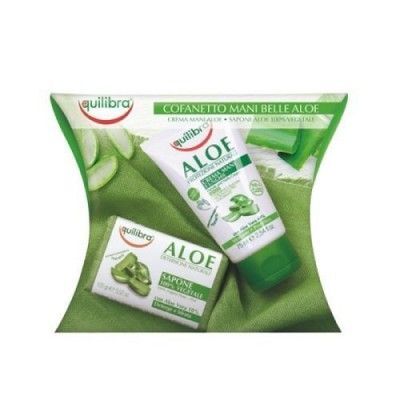 EQUILIBRA ALOESOWY Zestaw do pielęgnacji dłoni Krem do rąk, 75ml + Mydło, 100g