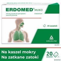 ERDOMED MUKO,225 mg proszek do sporządzania zawiesiny doustnej 20 saszetek
