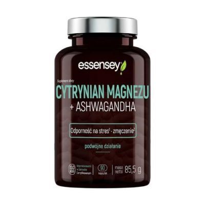 Essensey Cytrynian magnezu + Ashwagandha, 90 kaps.