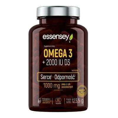 Essensey Omega 3 + 2000 IU D3, 90 kaps.