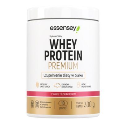 Essensey Whey Protein Premium Odżywka białkowa Truskawka, 300 g