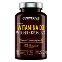 Essensey Witamina D3 w oleju z krokosza 4000 IU, 120 kaps.