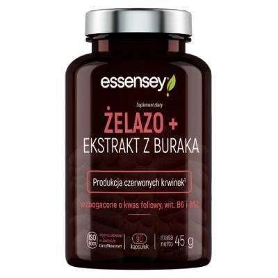 Essensey Żelazo + Ekstrakt z buraka,  90 kaps.