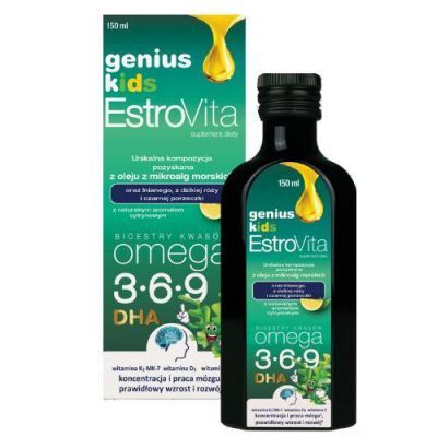 EstroVita Genius Kids z olejem z mikroalg morskich, 150ml KRÓTKA DATA 30.04.2026