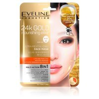 Eveline 24k Gold Nourishing Ultra-rewitalizująca maska w płacie 8w1, 1 szt.