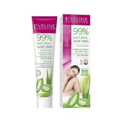 EVELINE 99% Natural Aloe Vera Łagodny krem do depilacji, 125ml