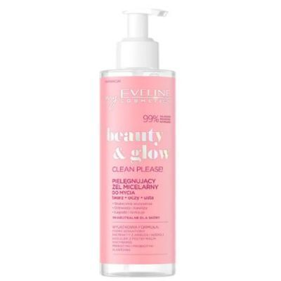 EVELINE Beauty & Glow Pielęgnujący Żel micelarny do mycia twarzy,oczu i ust Clean Please!, 200ml