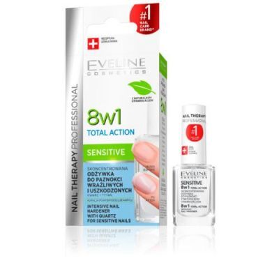 EVELINE Nail Therapy Odżywka do paznokci Total Action 8w1 Sensitive, 12ml