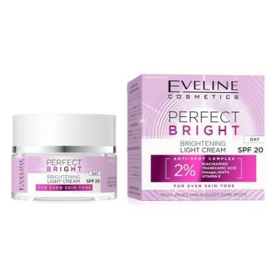 Eveline Perfect Bright Lekki krem rozświetlający do twarzy na dzień SPF20, 50 ml
