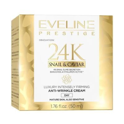 Eveline Prestige 24K Snail & Caviar Luksusowy intensywnie ujędrniający krem przeciwzmarszczkowy na dzień, 50 ml
