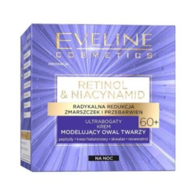 EVELINE Retinol & Niacynamid Ultrabogaty krem modelujący owal twarzy na noc 60+, 50ml