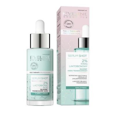 EVELINE Serum Shot Kuracja wzmacniająca na zaczerwienienia z kwasem laktobionowym 2%, 30ml