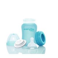 Everyday Baby Szklana butelka ze smoczkiem S turkusowa 0-3m 150ml