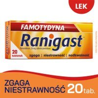 FAMOTYDYNA Ranigast 20 mg 20 tabletek nadkwaśność, zgaga