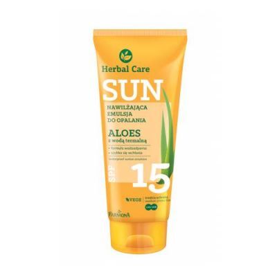 FARMONA HERBAL CARE SUN Nawilżająca emulsja do opalania SPF15 Aloes z wodą termalną, 150ml