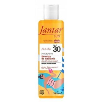 FARMONA JANTAR SUN Bursztynowa wodoodporna emulsja do opalania SPF 30 dla dzieci i dorosłych, 200ml KRÓTKA DATA 31.12.2025