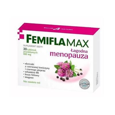Femiflamax Łagodna menopauza 600 mg, 30 tabl.