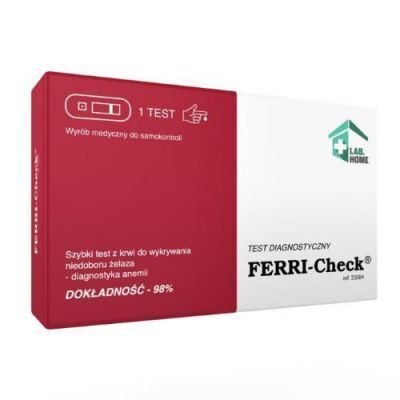 FERRI-Check® – ANEMIA -  szybki test do wykrywania niedoboru żelaza, anemii KRÓTKA DATA 30.04.2026