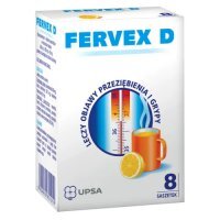 FERVEX D 8 saszetek BEZ CUKRU