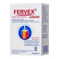 Fervex Junior 280 mg + 100 mg + 10 mg, 8 saszetek Delfarma