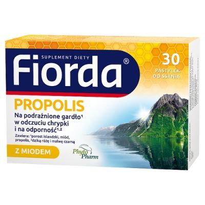 Fiorda Propolis pastylki do ssania z miodem, 30 szt.