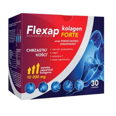 Flexap Kolagen forte - smak Porzeczka - Żurawina, 30 sasz.