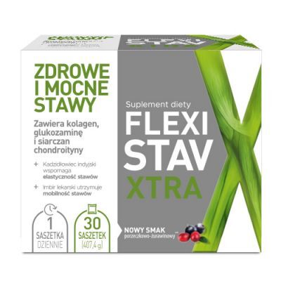FlexiStav Xtra smak porzeczkowo-żurawinowy, 30 sasz. - preparat na regenerację stawów